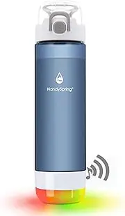 Smart Water Bottle with Reminder To Drink Water, Lights And Sound, Water Intake Tracker, Rechargeable, Tritan Plastic w/Spout, Gifts For Women, Men, Mom, Dad, Her, Him 26 Oz (Grey)