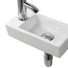 High Gloss Cloakroom Sink - Compact Wall Hung Rectangular Basin - 1 Tap Hole