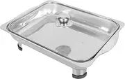 Mikinona Platter Tray Stainless Steel Serving Tray Large Meal Serving Plate Buffet Dishes Storage