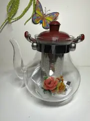 Glass Teapot w/Removable Infuser +Two Glass Cups