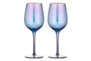 2pc Tempa Thalia 420ml Stemmed Crystal Wine Glass Goblet Glasses Set Black Pearl
