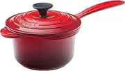 [Le Creuset] Enameled Cast-Iron 1-1/4-Quart Iron Handle Precision Pour Saucepan, Cherry