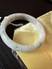 纯天然翡翠A货 57.5 mm Grade A Burmese Myanmar Jadeite Bangle 紫羅蘭飄翠 57 Mm