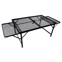 在飛比找松果購物優惠-136cm鋼網折疊桌(大) 兩側延伸款 可升降 送收納袋 露