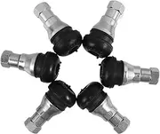BESTOYARD 6pcs Snap-in Tubeless Tire Valve Stems Rubber Valve Stem Kit Universal Fitment for Car Truck Tires Metal