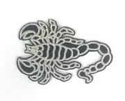Scorpion IRON ON PATCH Sew On applique patch black white poison insect 2775