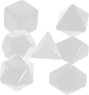 MUSISALY 7pcs Dice Set Standard Game Dices White Plastic