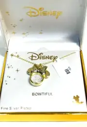 Disney **MINNIE MOUSE BOWTIFUL NECKLACE FLOATING CRYSTALS** New in Box