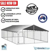 Large Outdoor Dog Kennel Steel Enclosure Pet Run Puppy Playpen House Cage Roof