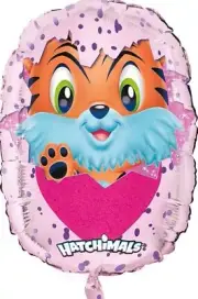 Unique Hatchimals-Tigerette Orange Foil Balloon, 34", Multicolor