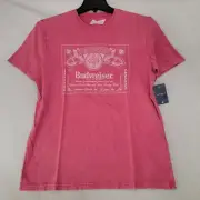 NEW Lucky Brand BUDWEISER BEER T Shirt Mens LARGE L RED RETO LOGO BUD NWT
