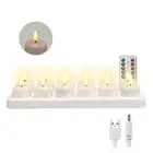 Rechargeable LED Tea Lights, Flickering Flameless Candles with Remote Timer, ...
