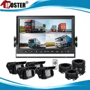 10.1" Quad Monitor Split screen 4PIN CCD Reversing Camera 12V 24V for Truck RV