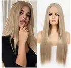 13x6 Lace Front Wigs Synthetic Long Straight Wigs, 24 Inch (Blonde)