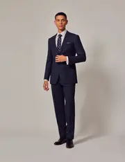 Hawes & Curtis Dark Blue Birdseye Slim Suit Size: One Size