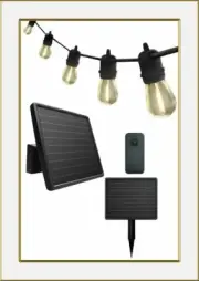 Sunforce 15 LED Bulbs 10M Outdoor String Lights + Solar Panel+ Remote Control