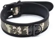 Restraint Bondage Neck Collar Buckle Ring Adjustable Size for Men Women (camouflage)
