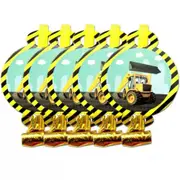 6Pcs Blowout Construction Truck Excavator Theme Party Supplies Tableware Birthday Decoration