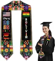 [SEAZUIIS] Graduation Stole Class of 2025, Premium Graduation Sash for Graduates, Elegant 72" Satin Stole