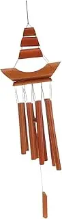 FONDOTIN Bamboo Sailboat Wind Chime Pendant Chime Bell for Home Outdoor Decor Simple Stylish Wind Bell
