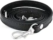 [rulebey] Leather Straps Replacement for Handbags,Purse Strap, Purse Straps Crossbody Replacement Adjustable, Black with Silver buckle