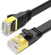 Yauhody CAT8 Ethernet Cable 3m, High Speed 40Gbps 2000MHz SFTP Flat Internet Network LAN Cable with Gold Plated RJ45 Connector for Router, Modem, PC, Switches, Hub, Laptop, Gaming, X Box (Black,3m)