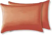 Victivic Silk Pillow Cases 2 Pack, 100% Mulberry Silk Pillowcase for Hair and Skin with Hidden Zipper, Soft Breathable Smooth Cooling Silk Pillowcase for Sleeping Women (Coffee, Standard)
