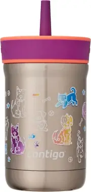 Contigo Leighton Stainless Steel Kids Water Bottle with Spill-Proof Lid & Straw,