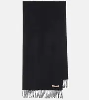 [Acne Studios] Acne Studios Canada Narrow fringed cashmere scarf One Size black