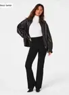 Spanx Perfect Fit Ponte Flare Pant Sz Small Tall Black Smooth Light Compression