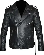 [LeatherJunction] Men's Wrestle Triple H Paul Michael Costume Cosplay Motorcycle Biker Genuine Leather Jacket