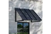 Instahut Window Door Awning Canopy 1mx1m Black Metal Frame