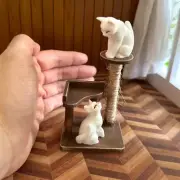 3PC Doll House Miniatures 1:12 Scale Furniture Cat Climbing Frame Gray Brown Kit