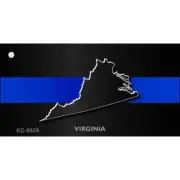 Virginia Thin Blue Line Novelty Metal Key Chain KC-8928