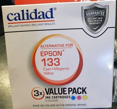Calidad CTP 253 3x Value Pack Ink Cartridges yellow Magenta Cyan Epson 133