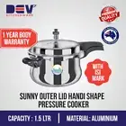 1.5 Liters Small Outer Lid handi shape 1.5 Ltr Aluminium Pressure Cooker 1.5 L