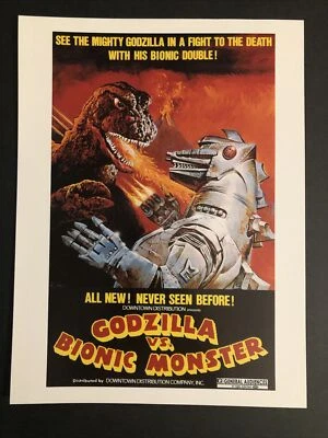 Godzilla Vs Bionic Monster - Horror Movie Poster 8.5"x11" Basil Gogos
