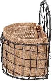 TOBBOMEY Hanging Wall Basket Vintage Iron Wire Decorative Fruit Basket Liner Space-Saving Plant Holder for Kitchen