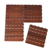 4 Pack Wooden Decking Tiles Easy To Assemble Square Shape Indoor Outdoor Use AUS