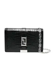 Versace Embossed Goddess Chain-Linked Shoulder Bag One size Gray