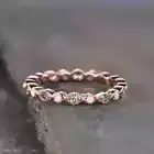 Natural Fire opal & Topaz Stacking eternity band Ring in Rose Gold Plated Silver