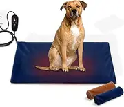 Pet Scene 75x45CM Extra Large Dog Heated Mat for Dog Cat Heating Pad Electric Pet Heated Bed Mat w/Thermal Protection