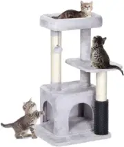 GIOPACO Cat Tree Small Cat Tower With Self Groomer Brush Post