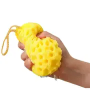 Honeycomb Bath Ball, Soft Bath Ball, Foaming Scrub Bath Sponge(Yellow)