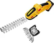 Cordless Hedge Trimmer with Battery, 2-in-1 Grass Shears, 24V Battery Operated Shrubbery Trimmer Handheld Electric Grass Trimmer with Rechargeable Batteries and Charger