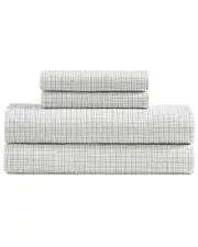Tommy Hilfiger 200 Thread Count New England Plaid Cotton Percale Sheet Set