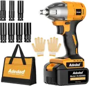 Cordless Impact Wrench Set - 406N.m Torque, 3000RPM Brushless Motor Lightweight