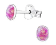 Sterling Silver Opal Stud Earrings