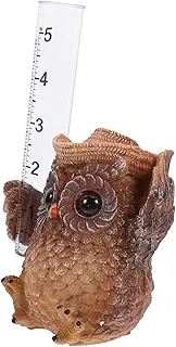 Happyyami Owl Statue Rain Gauge Accurate Outdoor Rain Measure Tool for Garden Decorative