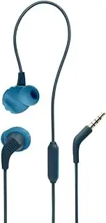 JBL Endurance Run 2 Wired, FlipHookTM, Never Hurt. Never Fall Out, Sweatproof, Hands-Free Calls, Magnetic Buds, Blue